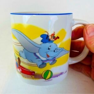 Vintage Disney Dumbo Ringmaster And Clown Blue Rim Mug 12oz